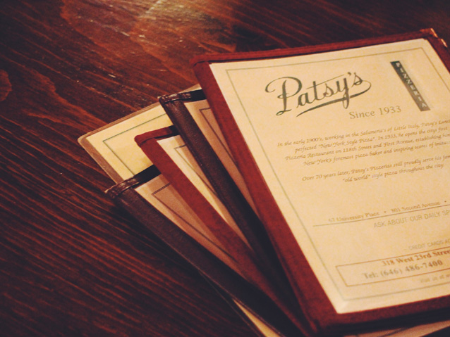 patsy's pizzeria in nyc