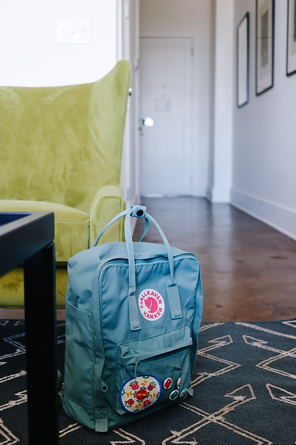 fjallraven backpack with pins + patches | Finding Beautiful Truth