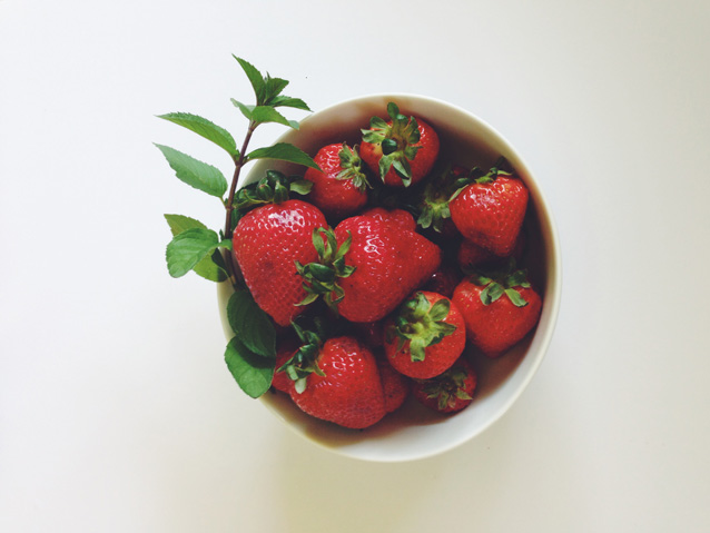 strawberry + mint infused water