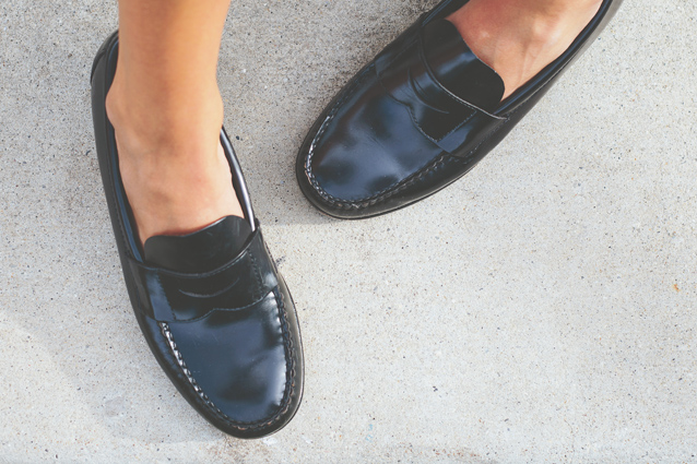 black leather jacket