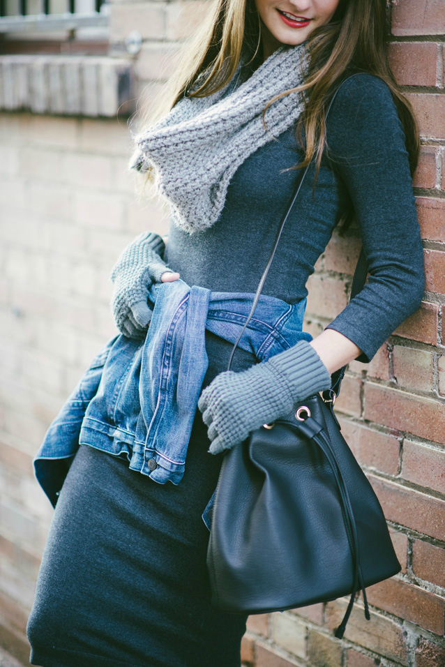 charcoal and a bucket bag