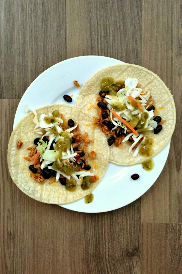 black bean tacos with salsa verde