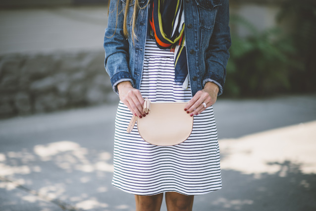 finding beautiful truth, dress with denim, fall style