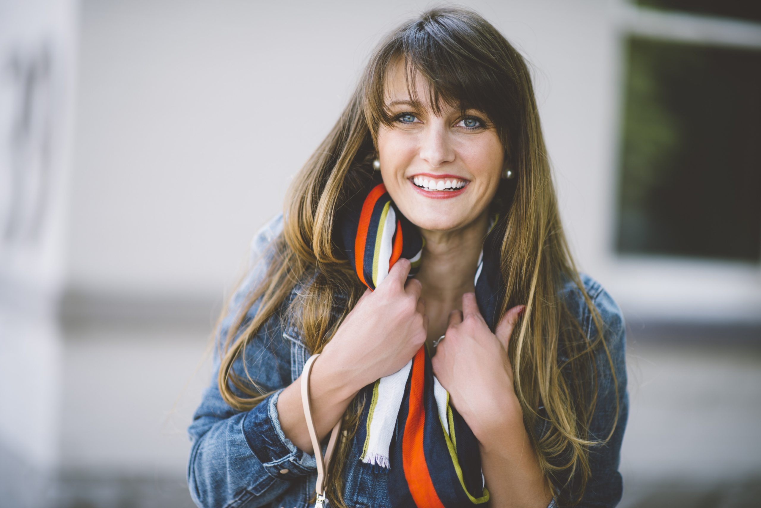 finding beautiful truth, striped dress, gap denim jacket