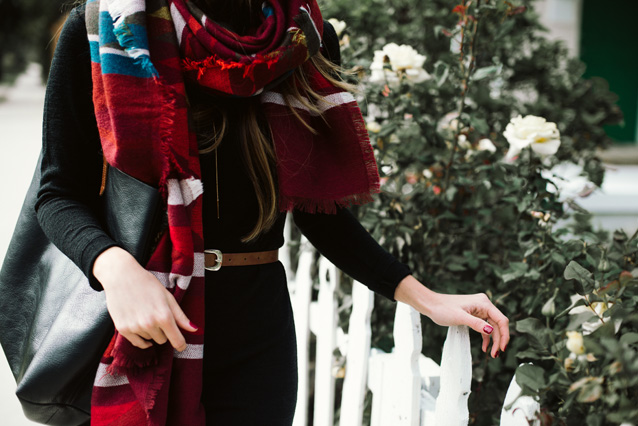 finding beautiful truth, sweater dress, blanket scarf