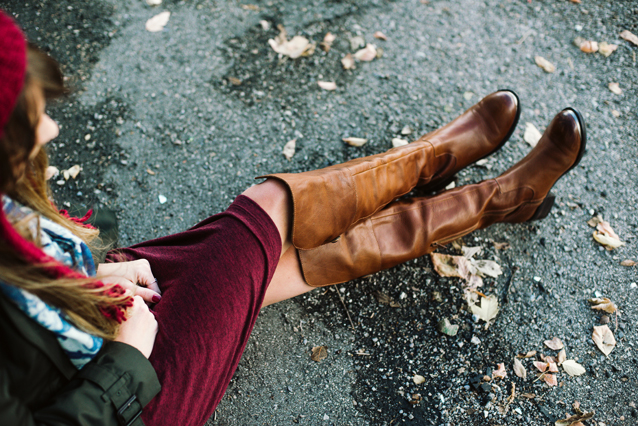 otk boots, finding beautiful truth, merlot dress