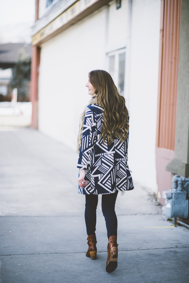 denim tunic, finding beautiful truth, pattern coat
