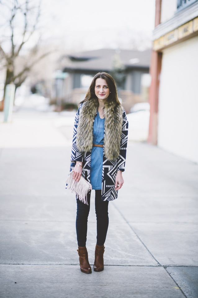 denim tunic, finding beautiful truth, pattern coat