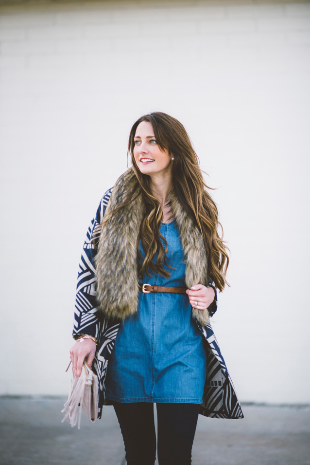 denim tunic, finding beautiful truth, pattern coat