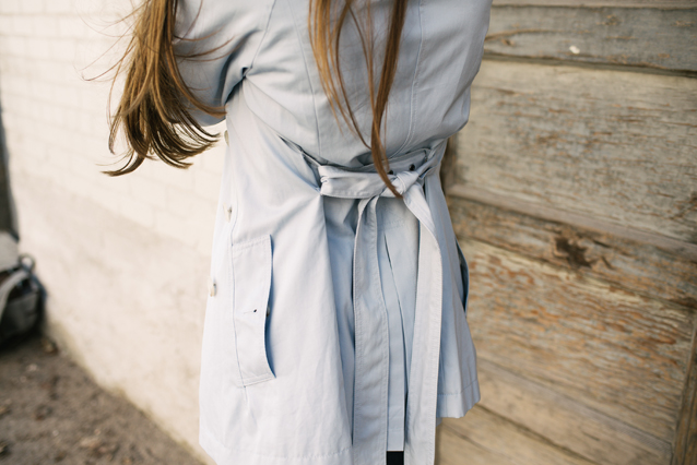 blue trench coat, finding beautiful truth, spring style