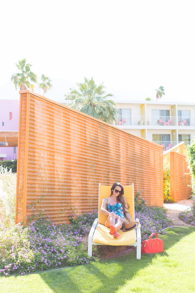 palm springs getaway, finding beautiful truth, tropical swimsuit