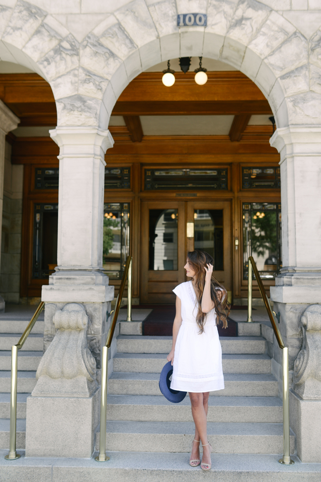 white linen dress, finding beautiful truth, aubry lybbert, little white dress