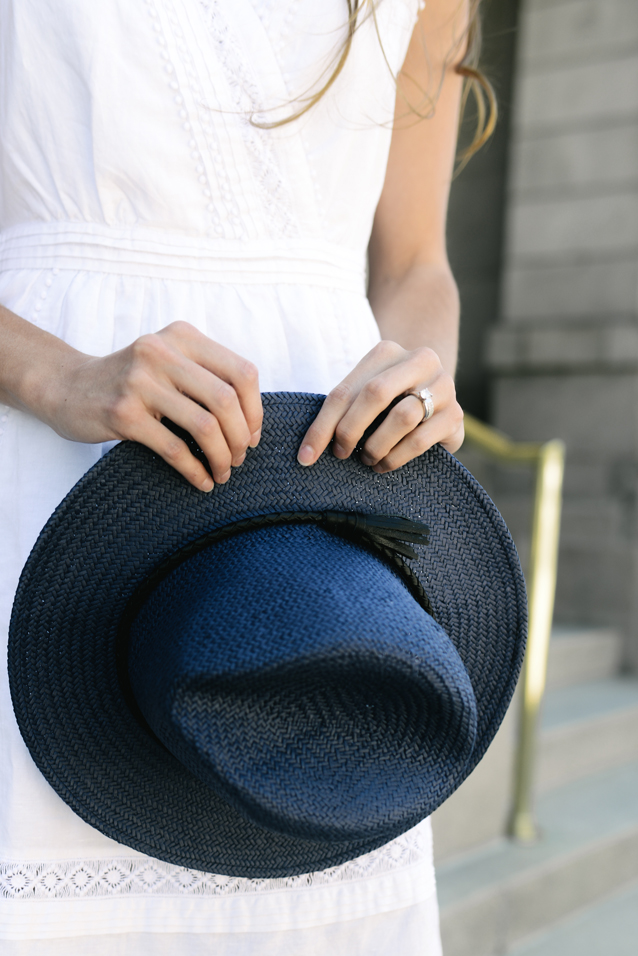 white linen dress, finding beautiful truth, aubry lybbert, wide-brim hat