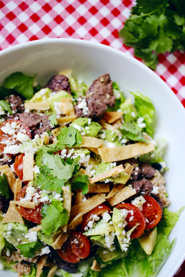 steak avocado quinoa salad, finding beautiful truth, summer salad recipe via munchery