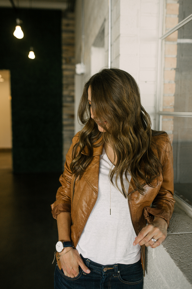 leather jacket for fall via Finding Beautiful Truth