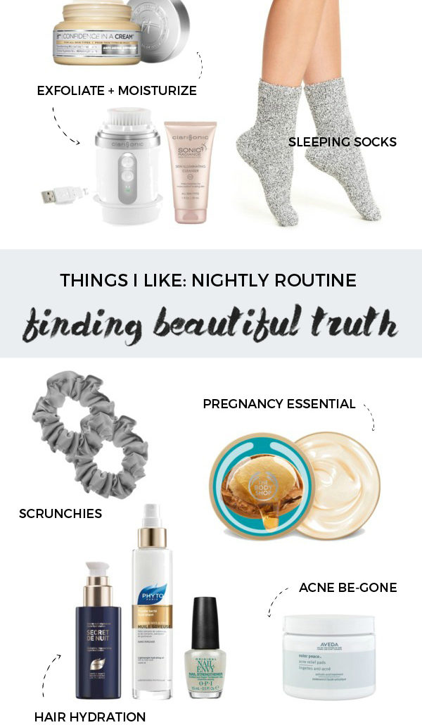 nightly routine + beauty products via Finding Beautiful Truth