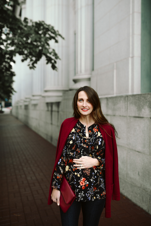 dark floral with denim | via Finding Beautiful Truth