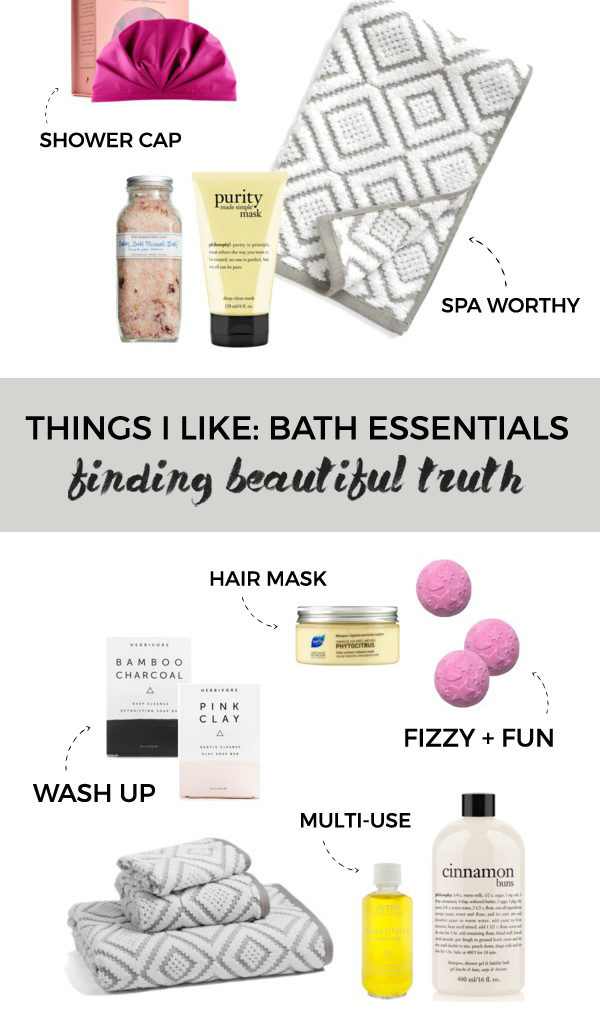 bath essentials for at home spa day | via Finding Beautiful Truth