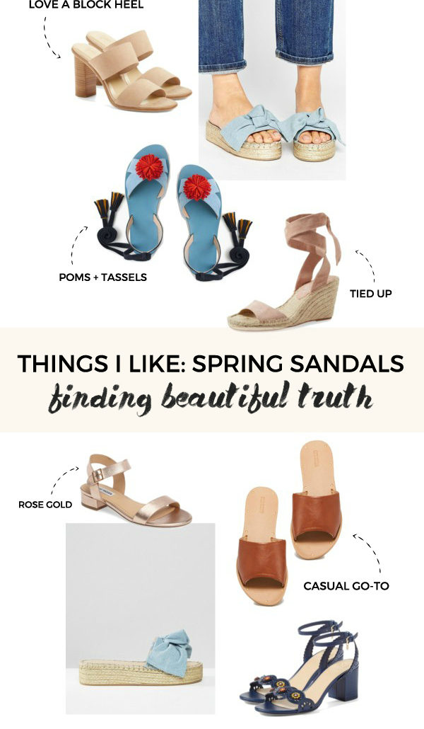 roundup of spring sandals | via Finding Beautiful truth