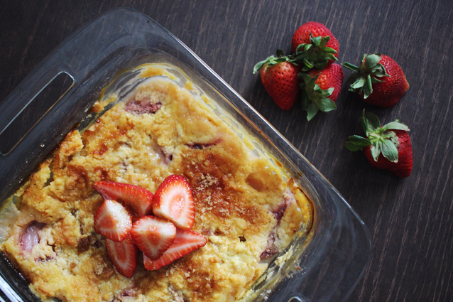 the easiest cobbler recipe | strawberry + peach cobbler