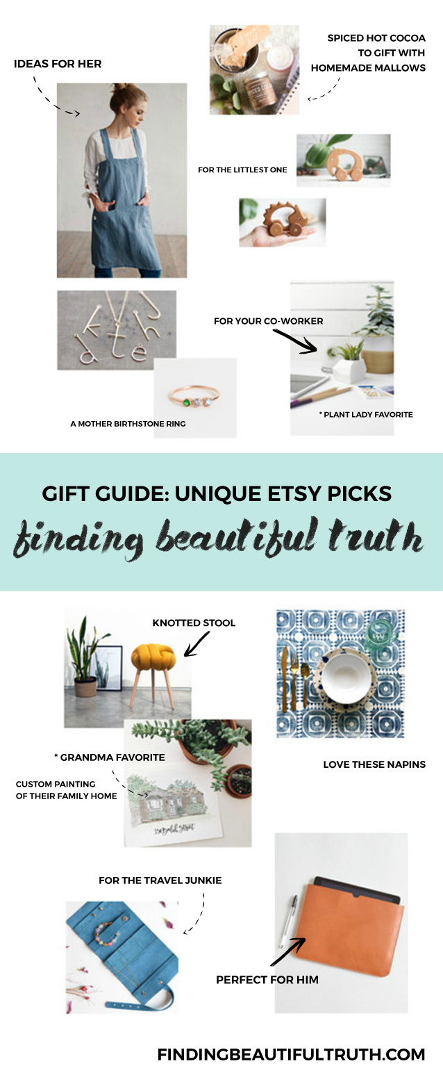 unique etsy picks | holiday gift guide via Finding Beautiful Truth