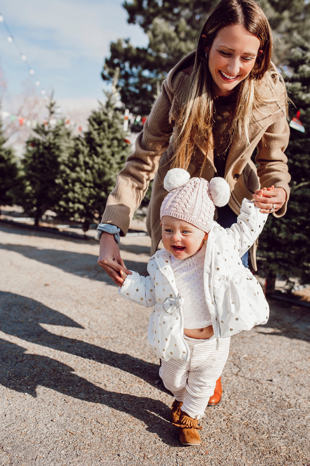 shopping for Mary Jane's first Christmas tree | via Finding Beautiful Truth