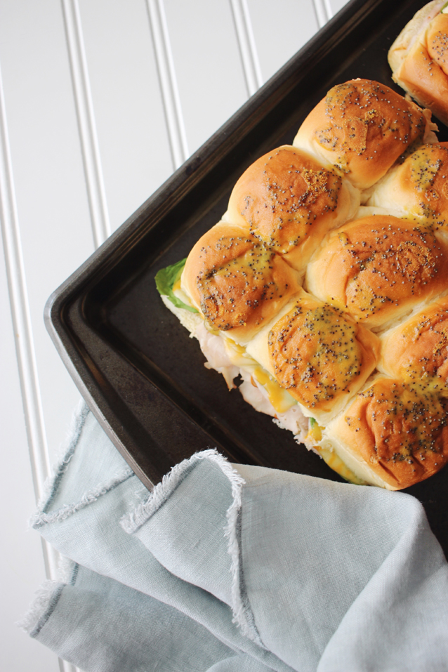 hawaiian roll sliders with turkey + cheese | Finding Beautiful Truth