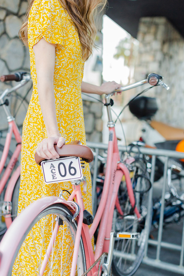 yellow midi dress styled for spring and summer | Finding Beautiful Truth