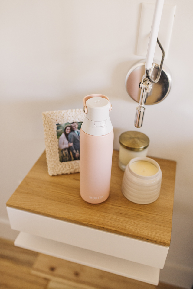 my brita filtering bottle + bedside table | Finding Beautiful Truth