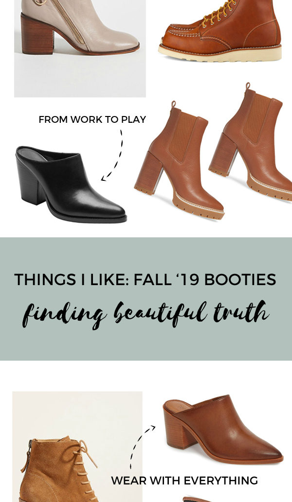 a roundup of fall '19 booties | shoes I like via Finding Beautiful Truth