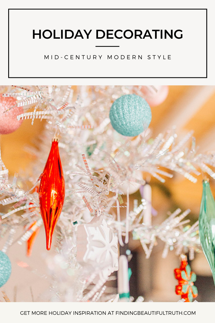 Mid-Century Modern Christmas Decor | Tinsel Tree via Finding Beautiful Truth