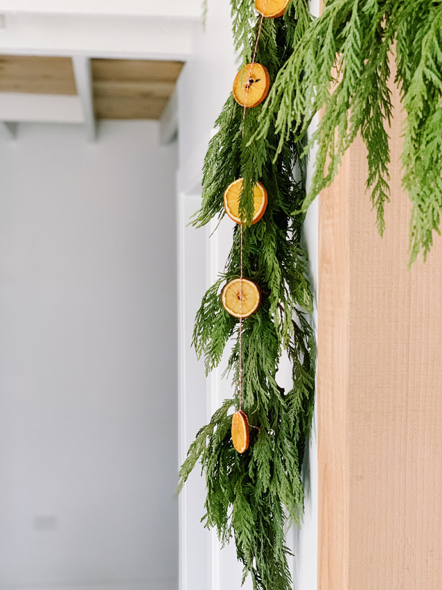 easy orange slice garland | mid-century modern holiday at home with Finding Beautiful Truth
