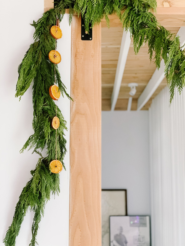 easy DIY orange slice garland | mid-century modern holiday at home with Finding Beautiful Truth
