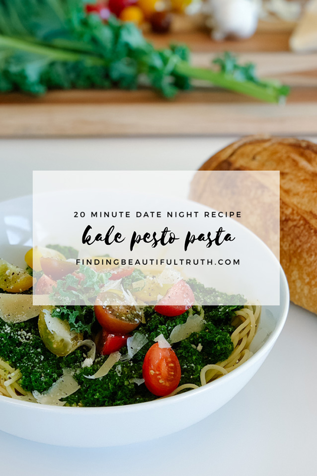 Kale pesto pasta, Recipe