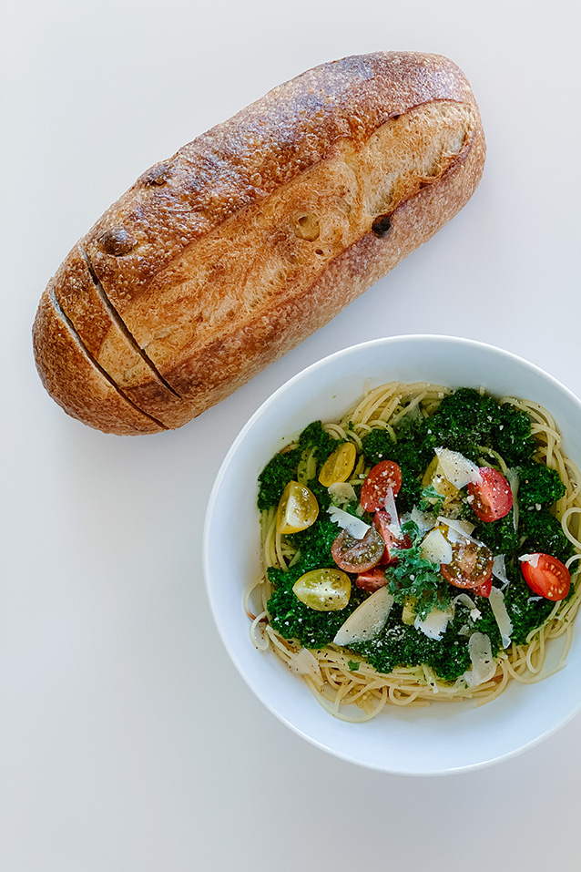 20 minute date night recipe | kale pesto pasta via Finding Beautiful Truth