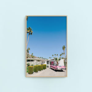 mid-century pink cadillac gallery wall art | Finding Beautiful Truth