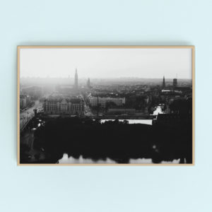 copenhagen city skyline in black and white | printable wall art via Finding Beautiful Truth