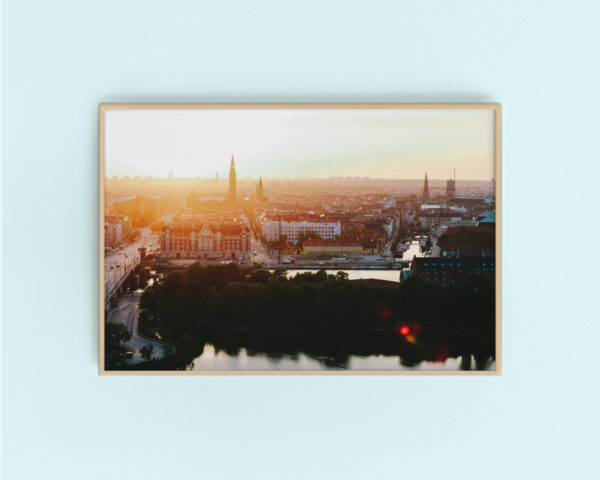 copenhagen skyline sunset gallery art | printable wall art via Finding Beautiful Truth