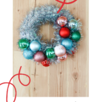 Easy DIY Tinsel Ornament Wreath | Mid-Century Holiday Decor
