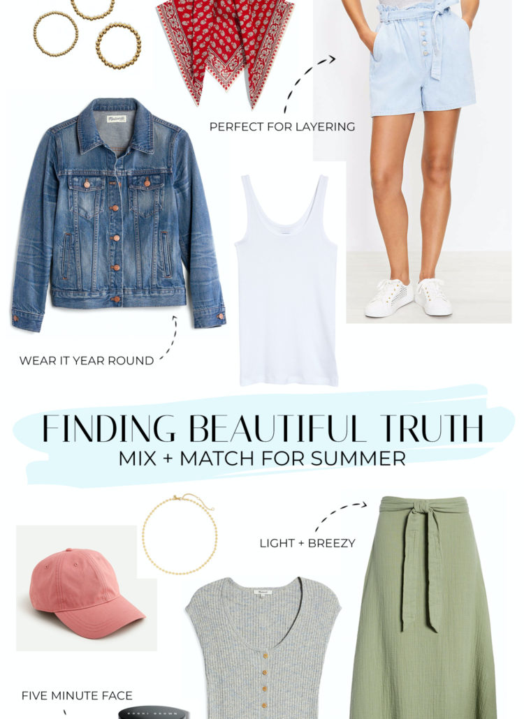 summer outfits to mix and match | Finding Beautiful Truth