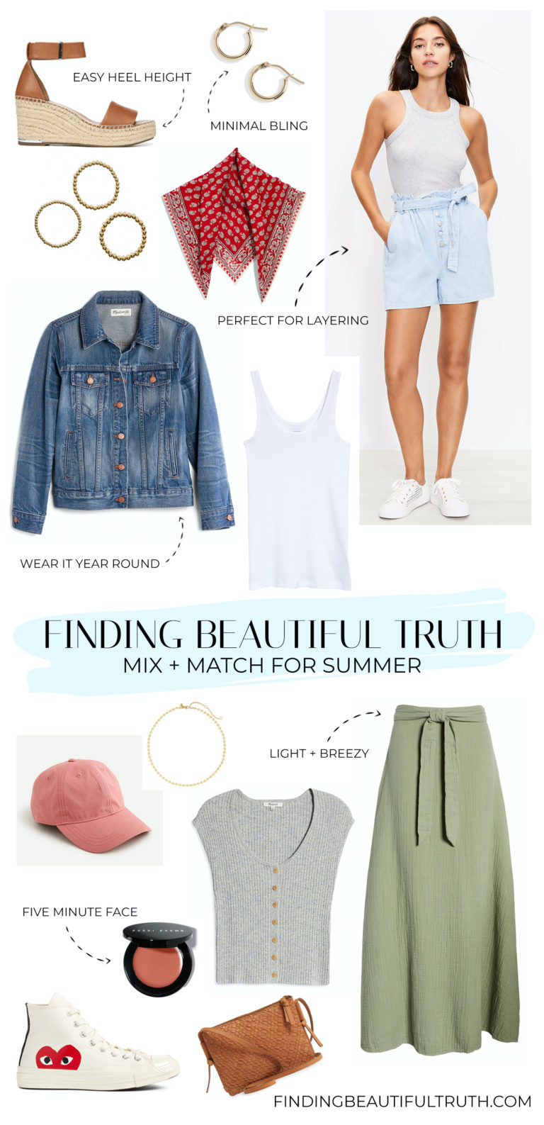 summer outfits to mix and match | Finding Beautiful Truth