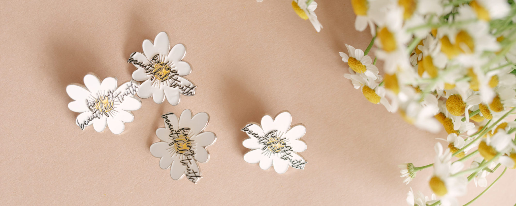 the daisy enamel pin | Finding Beautiful Truth